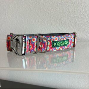 Cycle Dog Bottle Opener Dog Collar Size Large Psychedelic Tie Dye